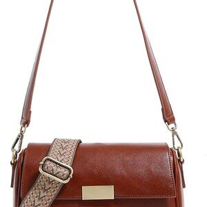 Premium Vegan Leather Shoulder Bag for Women,Detachable 2-Strap Crossbody Bag, L